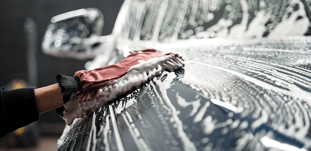 Person washing car