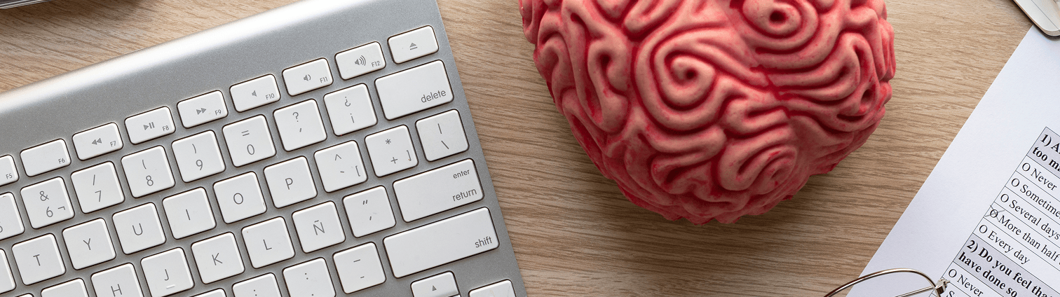 Brain and computer keyboard