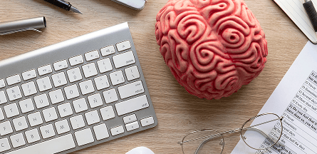 Brain and computer keyboard