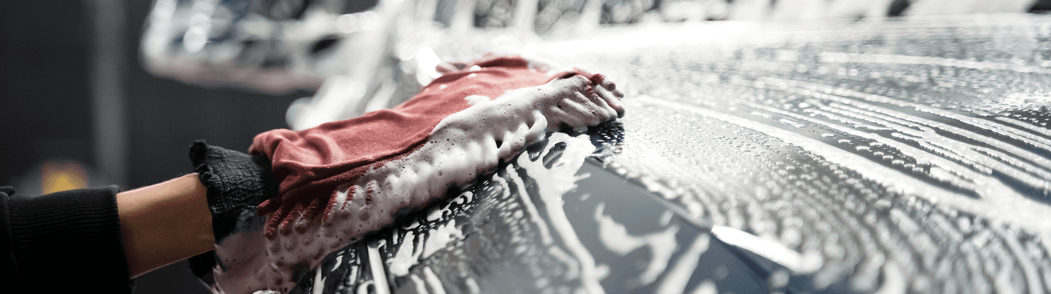 washing a car